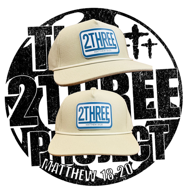 2Three Rope Hat — Matthew 18:20 (Light Khaki)